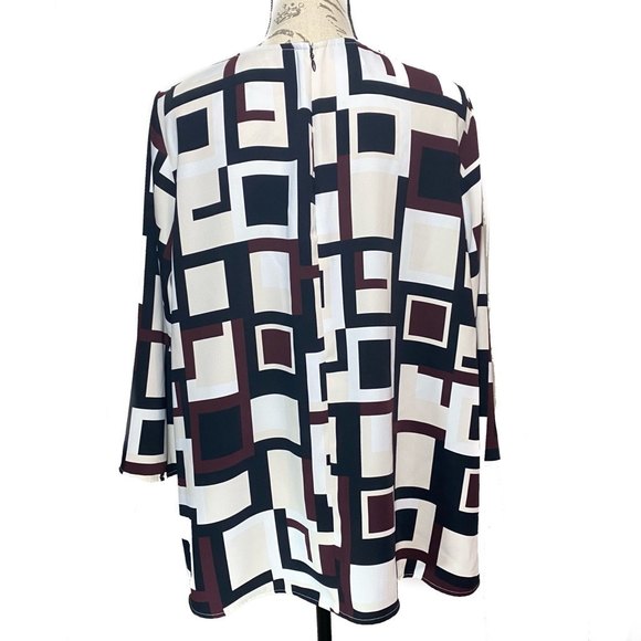 Alfani Petite Polyester Colorblock High-low Blouse/Top Plus Size 16 Multicolor - Picture 2 of 7